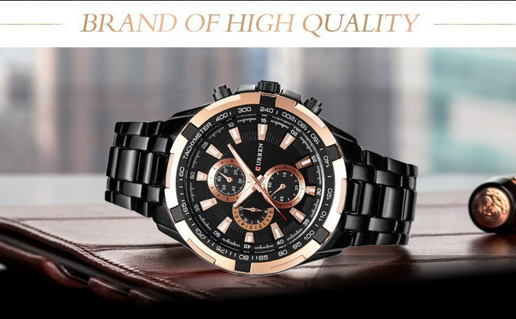 Men's Watch Business Steel Belt Quartz Watch