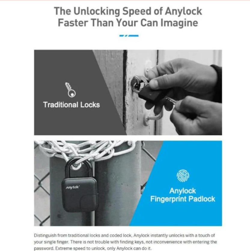 Smart Lock Waterproof L3 Fingerprint Padlock